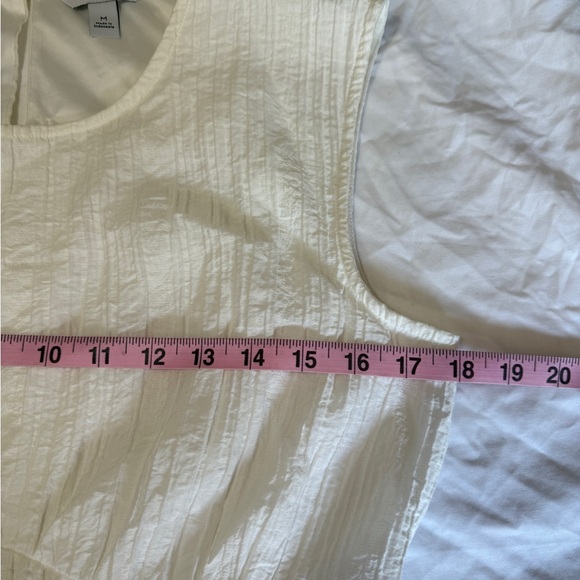 Nine West White Sleeveless Midi Dress | Textured Summer Sundress | Size M - Picture 7 of 7